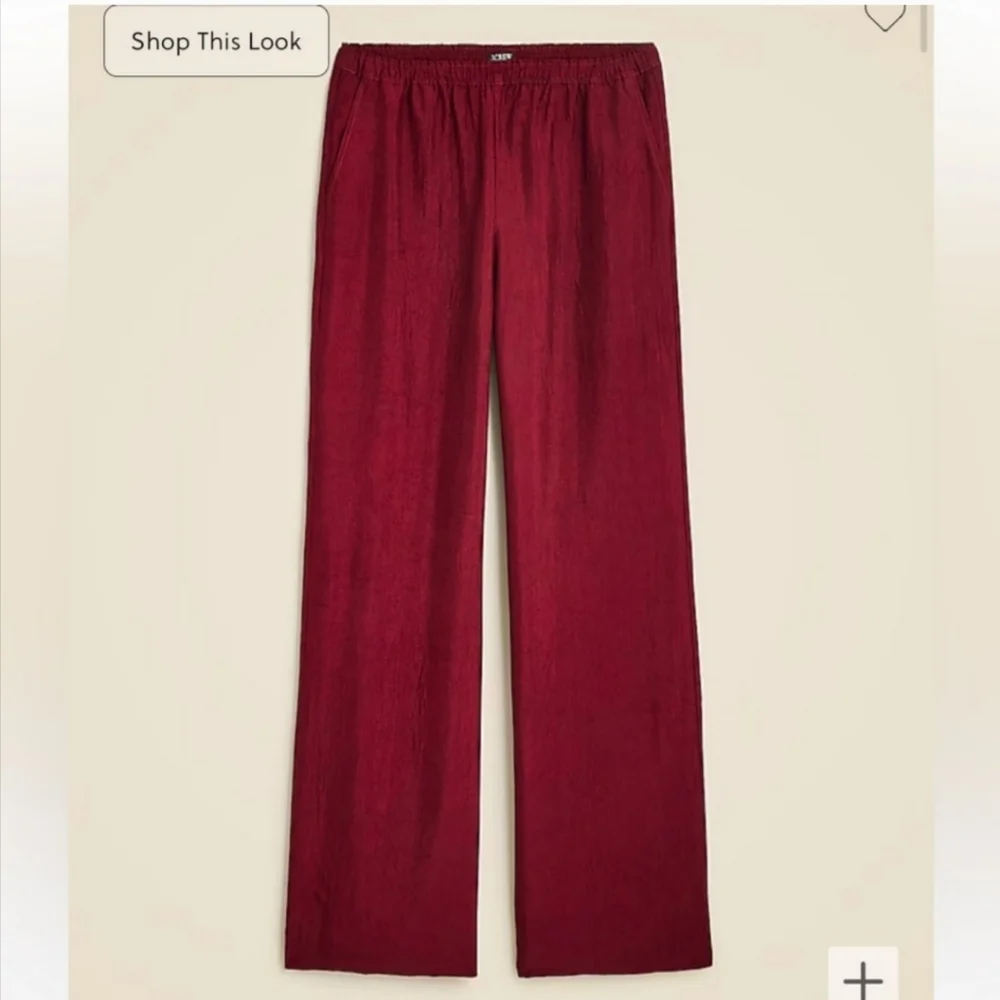 J.Crew Stratus Pant Textured Satin Acetate Pull On Pockets Burgundy Relaxed Sz S - Picture 4 of 8